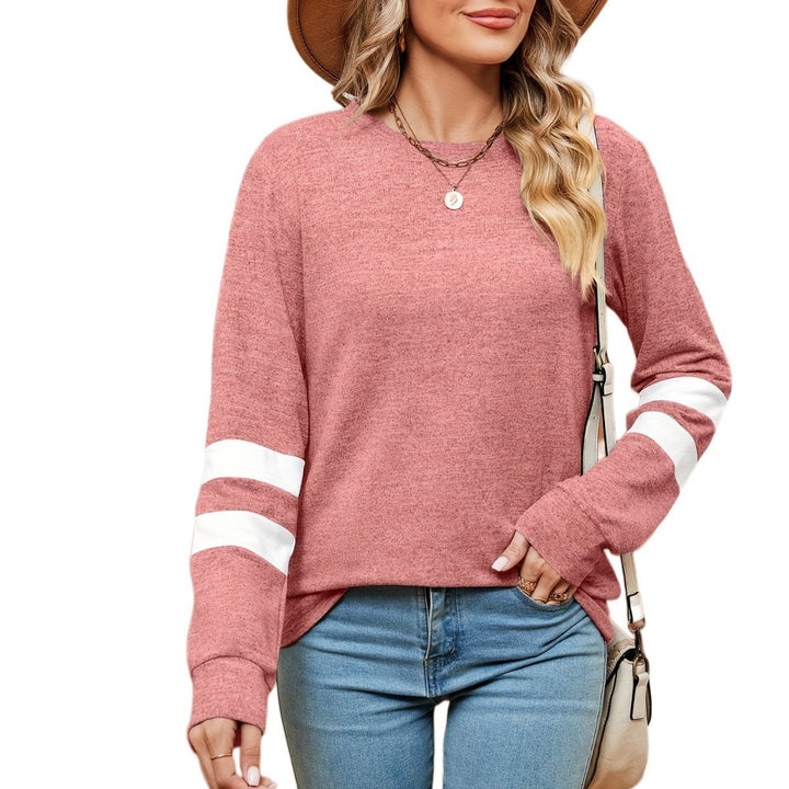 Damen sportliches Sweatshirt mit dekorativen Streifendetails Drune