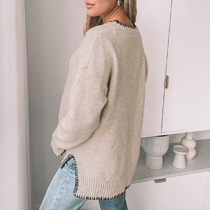 Damen Modischer Oversized Pullover Drune
