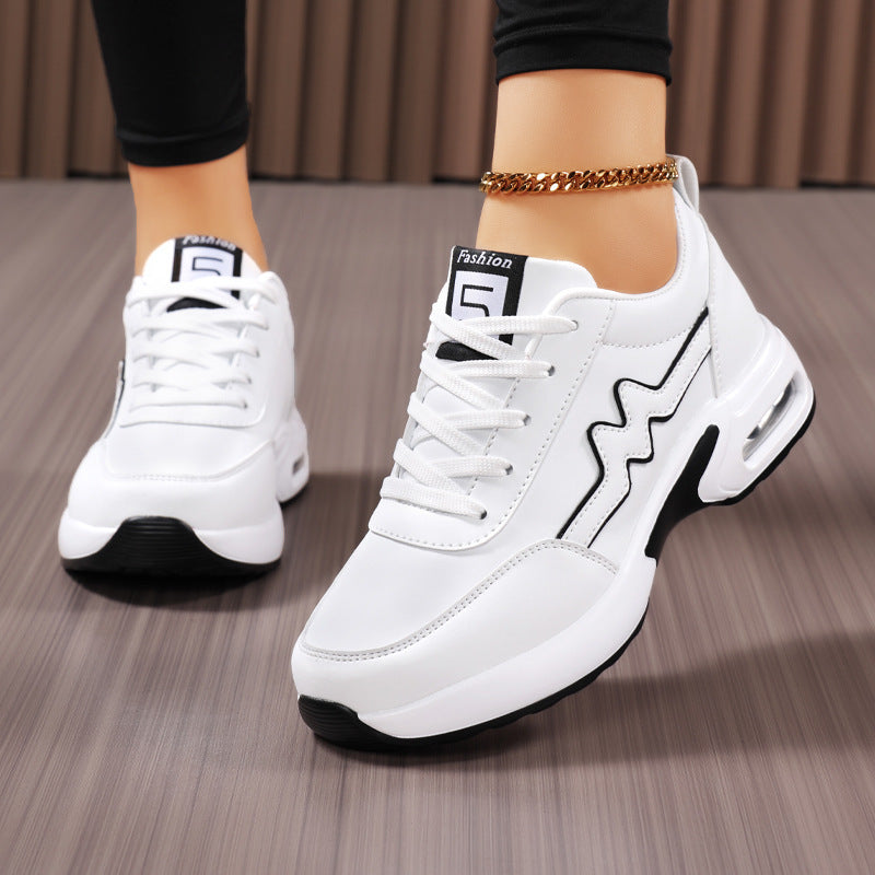 Damen nan modischer Sneaker mit geformter Seitenwelle, gedämpfter Luftkapselferse und ergonomischem Plateau-Fußbett Drune