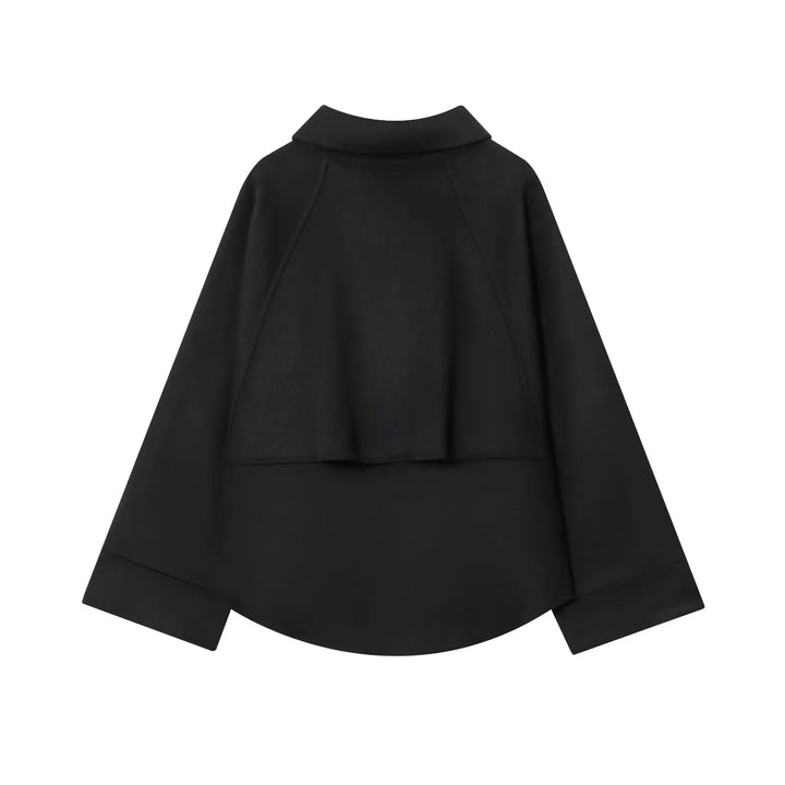 Damen nan kastiges Zip-Overshirt mit Hemdkragen, Raglanärmeln und verlängertem Saum Drune