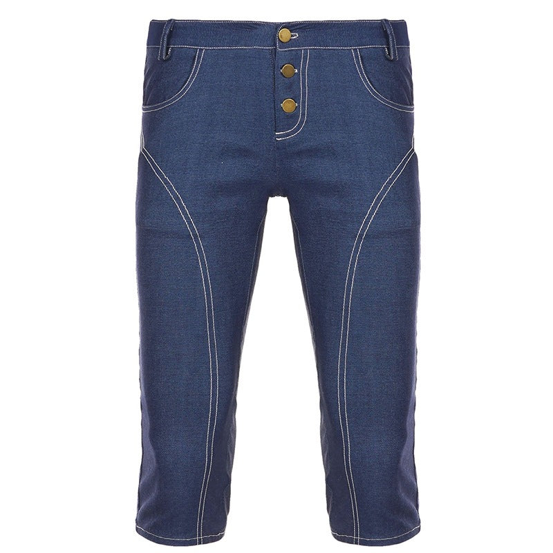 Damen Denim Crop-Top mit modischem Schnitt und verstellbaren Trägern Drune