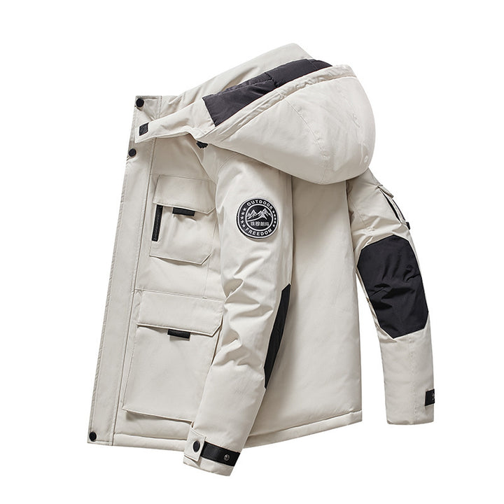 Herren Isolierter Field-Parka mit Kapuze, Mehrfach-Utility-Taschen und winddichter Shell Drune