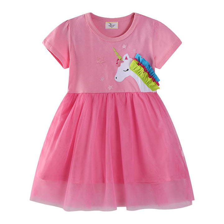 Mädchen Tüllkleid mit Einhornapplikation Drune