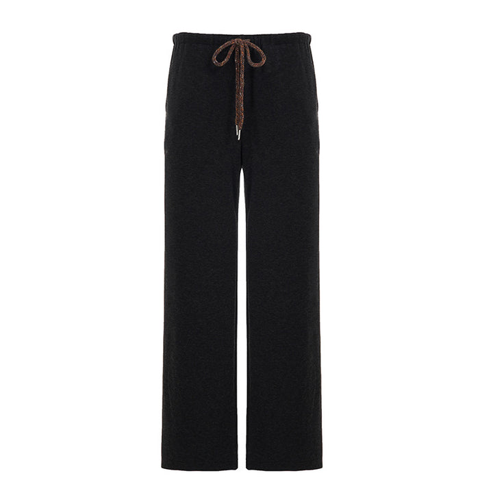 Damen nan weite Highwaist-Loungehose mit Kordelzug und fließendem Palazzoschnitt Drune