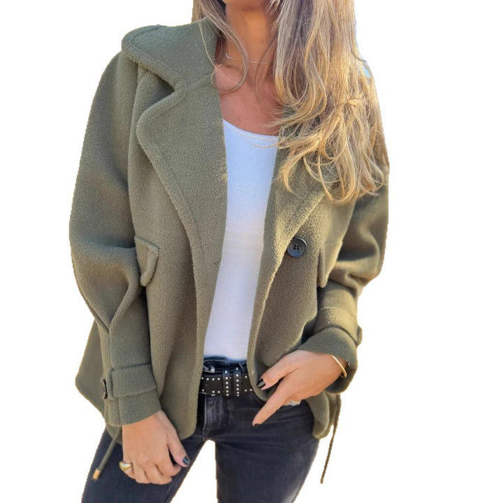 Damen Oversized Nachtjacke aus weichem Wollmix mit praktischen Taschen Drune