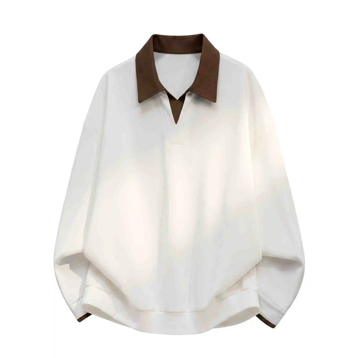 Damen Boxy-Polo-Sweatshirt mit kontrastiertem Spitzkragen Drune