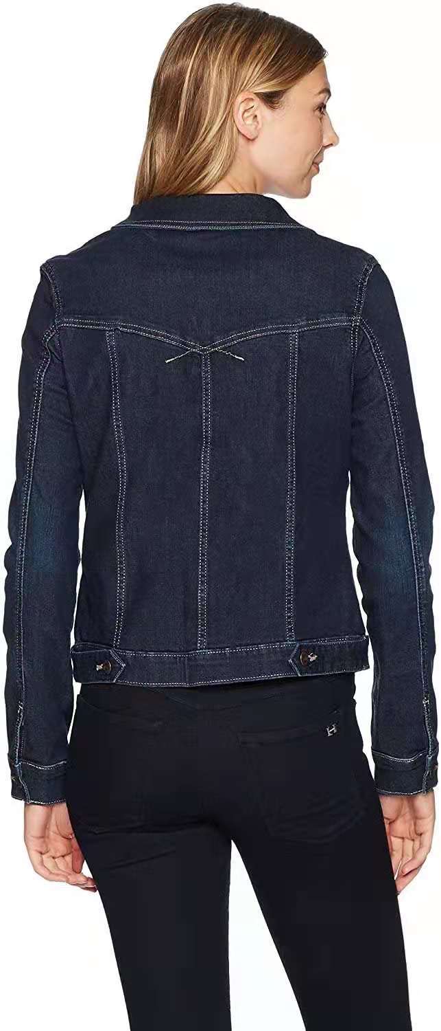 Damen klassische Denimjacke mit dekorativen Nähten Drune
