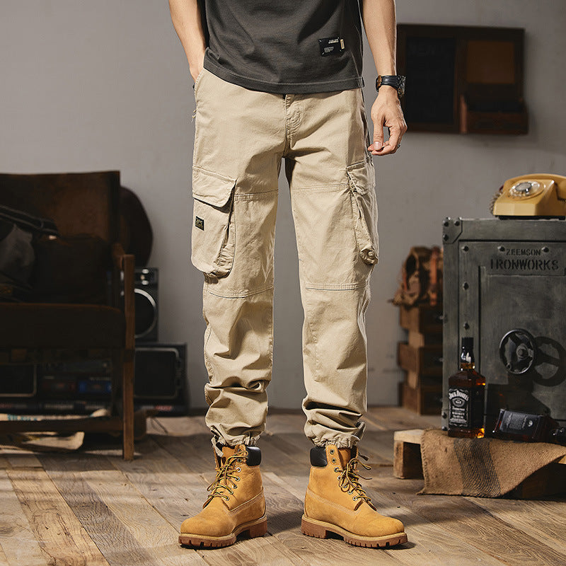Herren Robuste Utility-Cargo-Hose mit Mehrfachtaschen, verstärkten Kniepaneelen und geradem Bein Drune