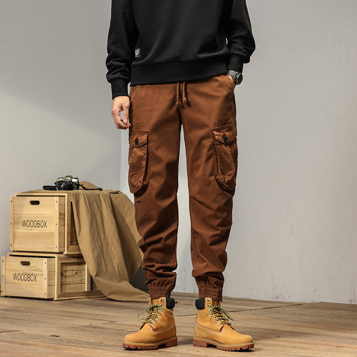 Herren Cargo-Jogginghose im Utility‑Stil mit Tunnelzug, großen Klappentaschen und elastischen Bündchen Drune