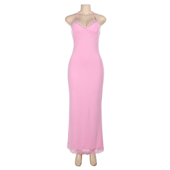 Damen elegantes Nachtkleid mit Spitzendetail Drune