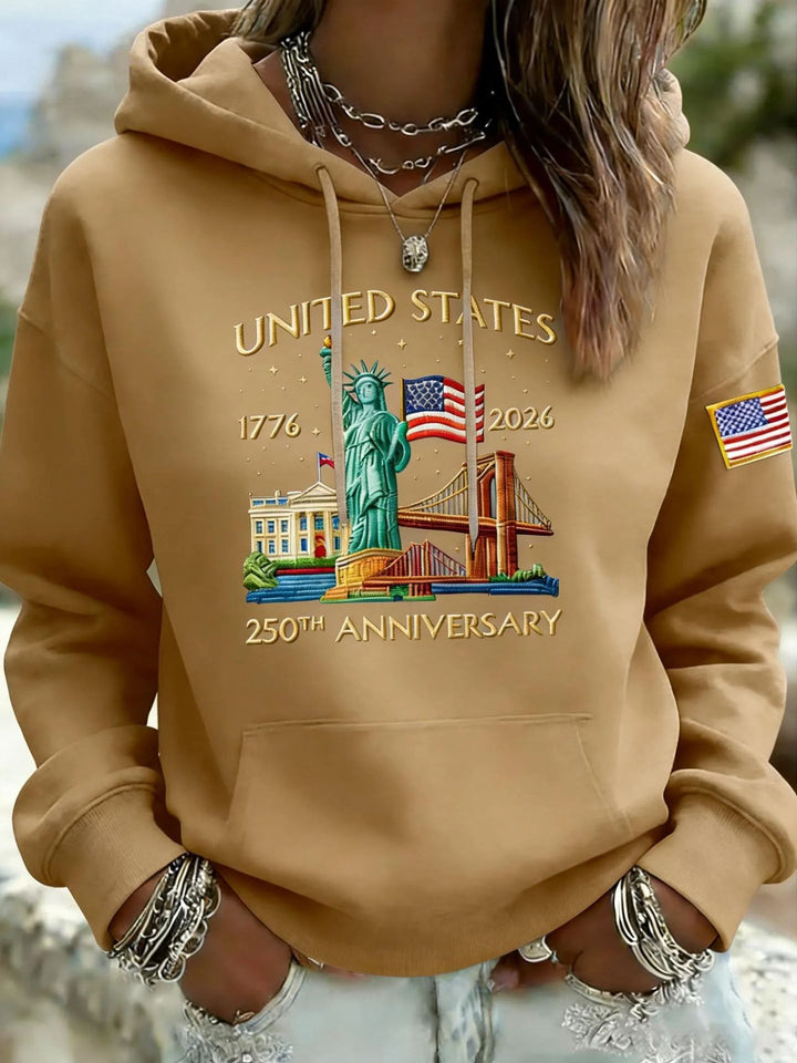 Damen Kreativer Kapuzenpullover mit einzigartigem Statuesque-Motiv Drune
