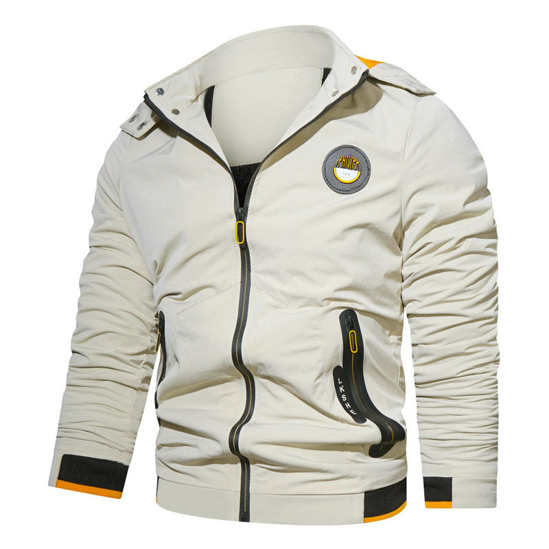 Herren leichte Kapuzenjacke im urbanen Tech‑Style mit wasserabweisenden Reißverschlüssen Drune