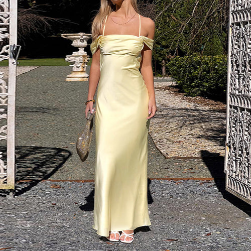 Damen elegantes Abendkleid mit schulterfreiem Design Drune