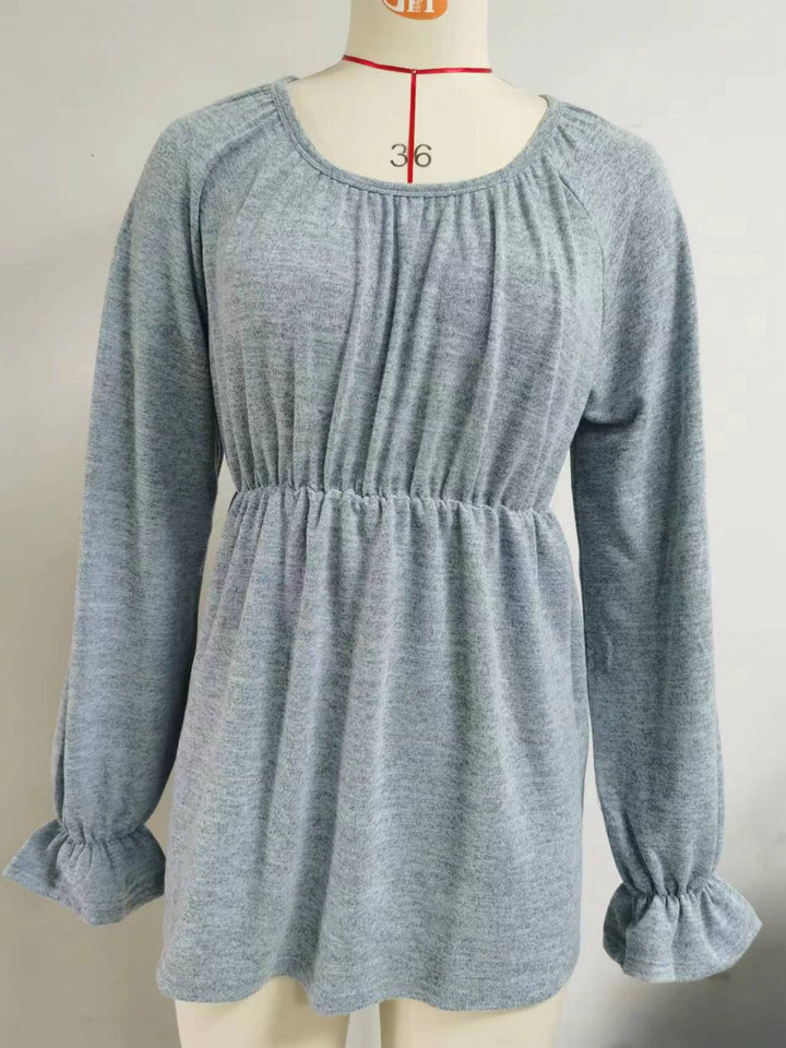 Damen lässiges Blusenshirt mit Raffung Drune