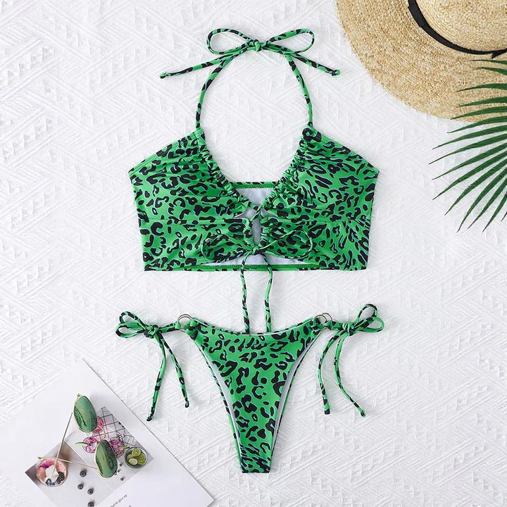 Damen Verspieltes Tiermuster Bikini-Set Drune
