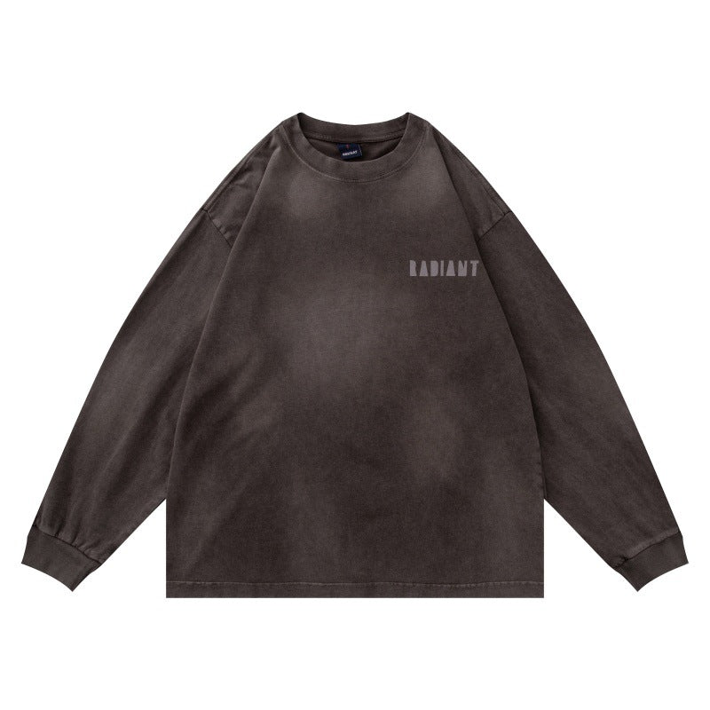 Unisex Oversize-Sweatshirt mit pigmentierter Waschung und dezentem Brustprint Drune