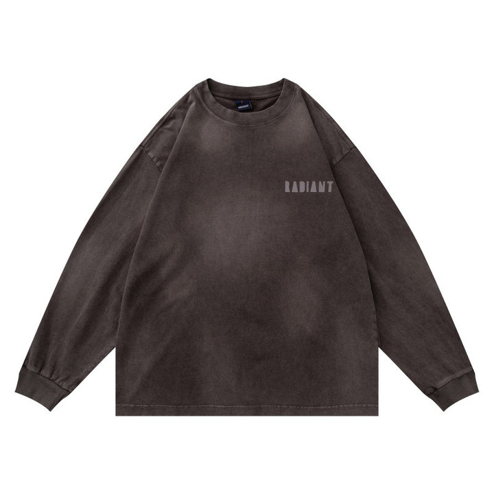 Unisex Oversize-Sweatshirt mit pigmentierter Waschung und dezentem Brustprint Drune