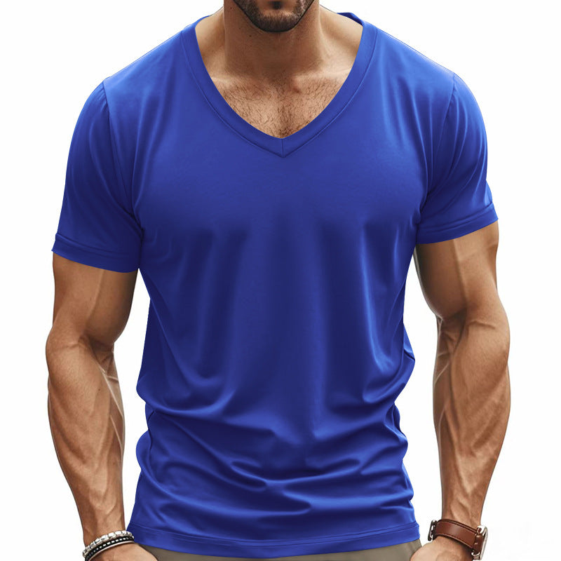 Herren nan V-Ausschnitt Funktionsshirt aus leichtem Interlock mit figurnahem Schnitt Drune