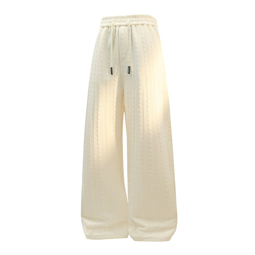 Damen Weite Strick-Loungehose mit Zopfmuster, Kordelbund & Relaxed-Silhouette Drune