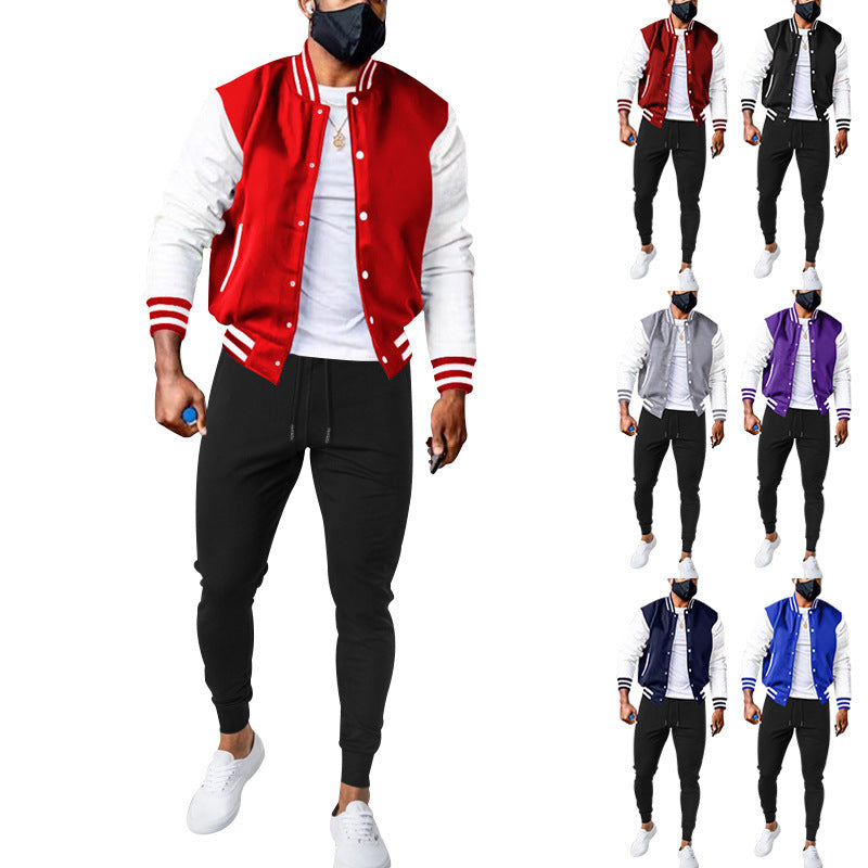 Herren sportliche Collegejacke mit praktischen Taschen und atmungsaktiver Baumwolle Drune