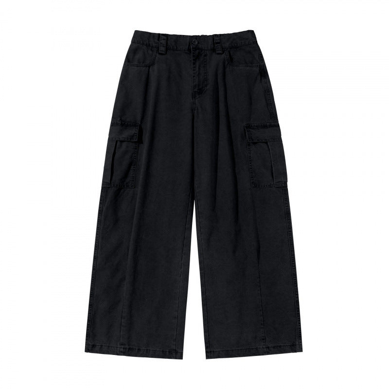 Damen Weite Cargo-Culotte-Hose aus Baumwollmix mit großen aufgesetzten Pattentaschen Drune