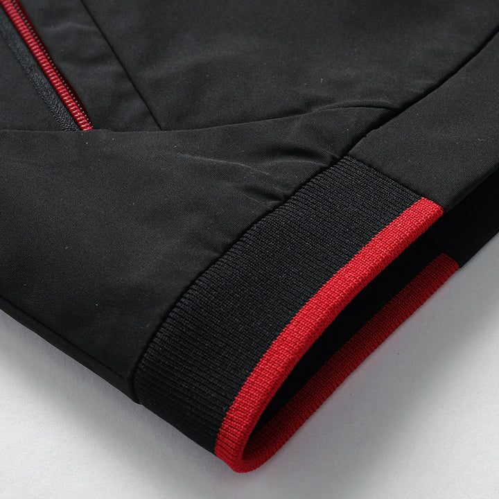 Herren Sportiver Microfaser-Blouson mit Stehkragen, Reißverschlusstaschen und Kontrastpaspel Drune