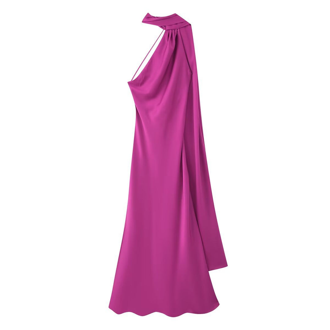 Femme Halter Neck Maxi Kleid mit seitlichem Schlitz Drune