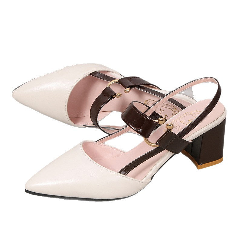 Damen Elegante Slingback-Pumps mit modischem Blockabsatz und verstellbarem Riemen Drune