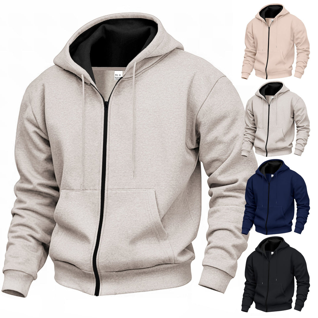 Herren Premium Kapuzenjacke mit durchgehendem Reißverschluss und weichem Fleece-Futter Drune