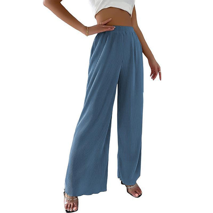 Damen Fließende Plissierte weit geschnittene Hose Drune