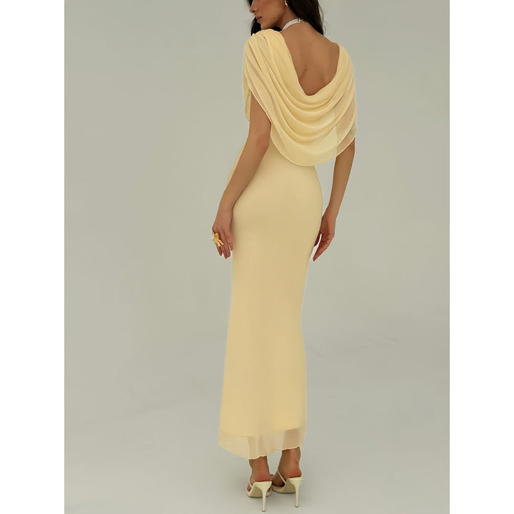 Damen Etuikleid mit drapiertem Oberteil und elegantem Rückendetail Drune