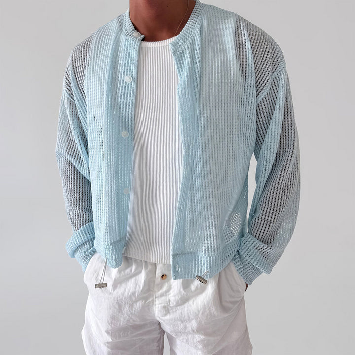 Herren Eleganter Strickpullover mit Stehkragen Drune