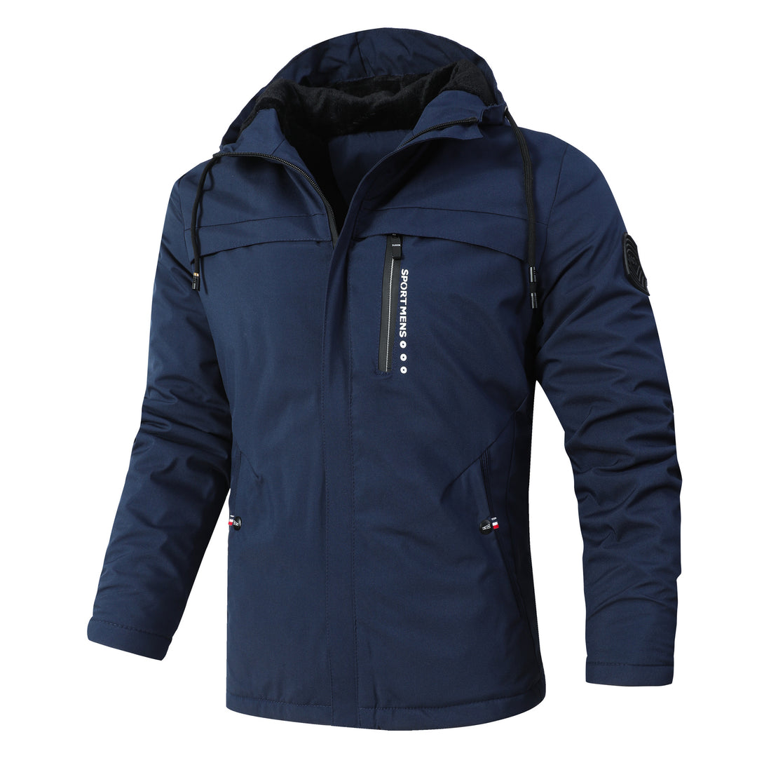 Herren Urbaner Softshell-Parka mit Teddyfleece-Innenfutter, verdecktem Reißverschluss und Brusttasche Drune