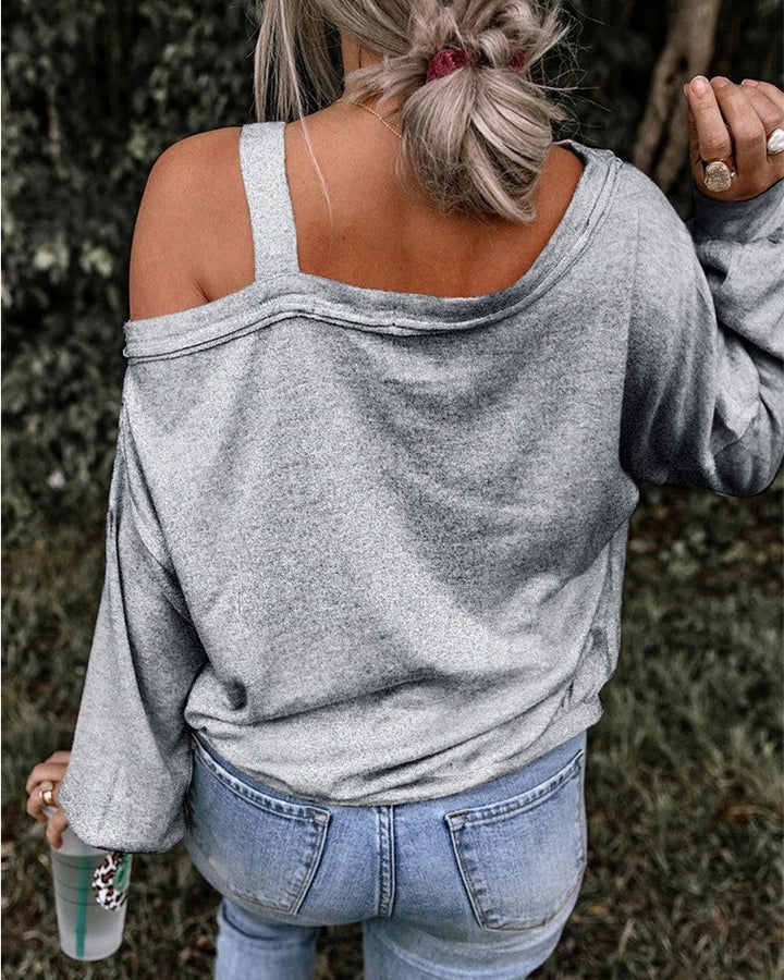 Damen Oversized Sweatshirt mit herzförmigem Glitzer-Print und lässigem Schnitt Drune
