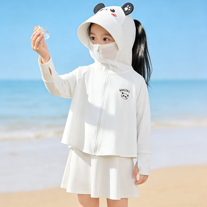 Unisex nan leichte UV-Schutz Sonnenjacke mit Kapuze und Daumenloch für Kinder  Drune