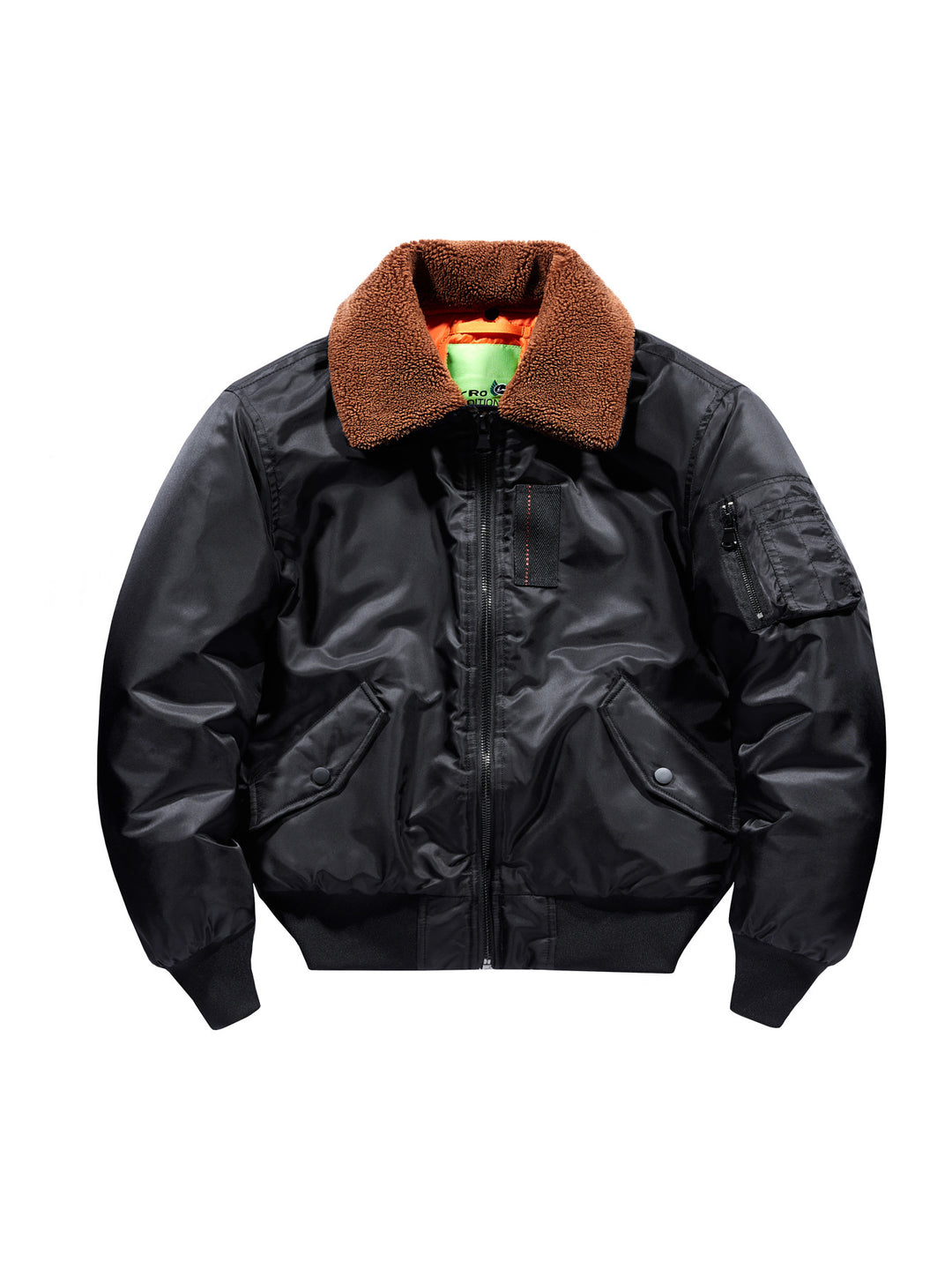 Herren kurz geschnittene Pilotenjacke im Vintage‑Fliegerstil mit Teddykragen und isolierender Thermofütterung Drune