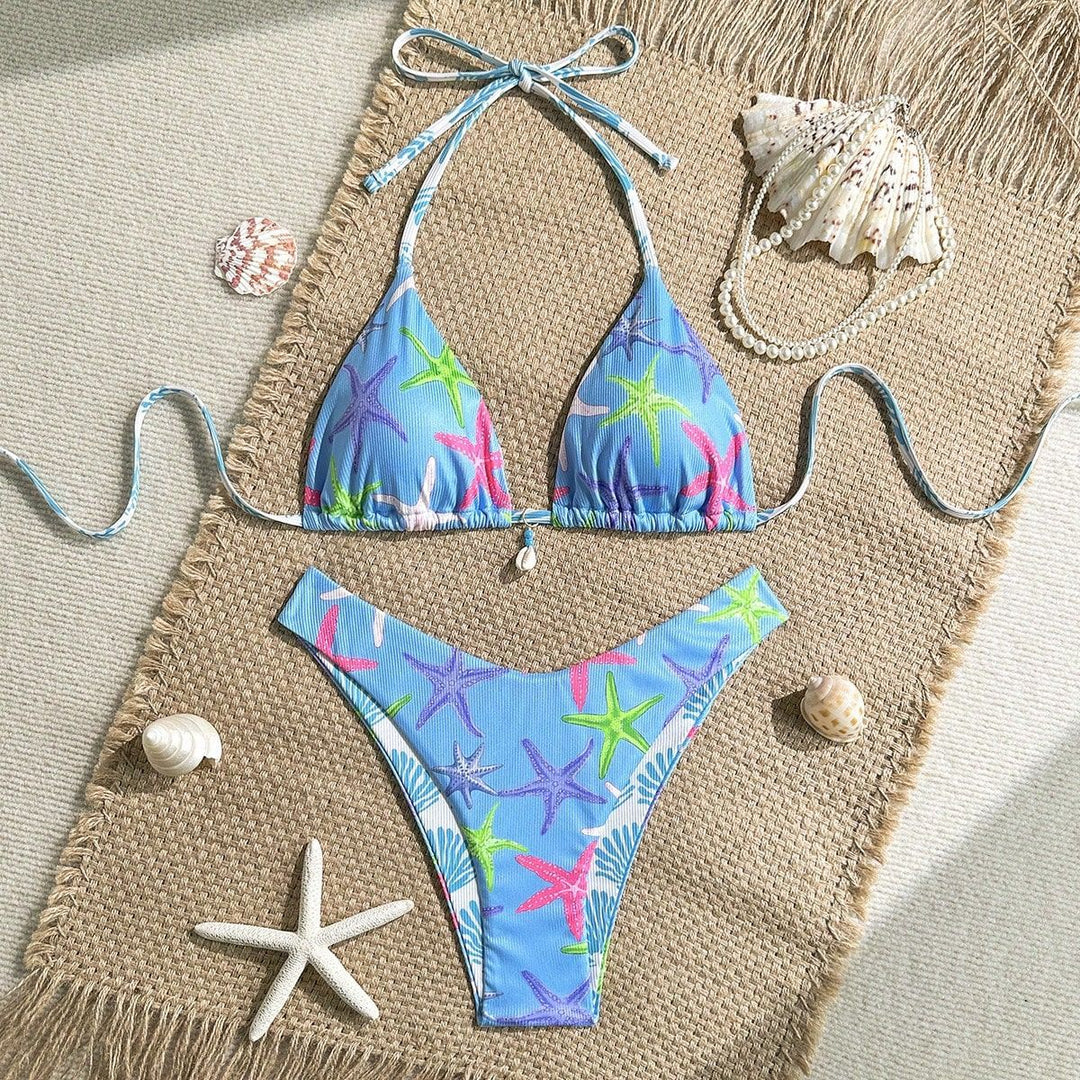 Damen Triangel-Bikini mit maritimem Sternenmuster Drune