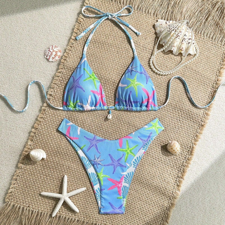 Damen Triangel-Bikini mit maritimem Sternenmuster Drune