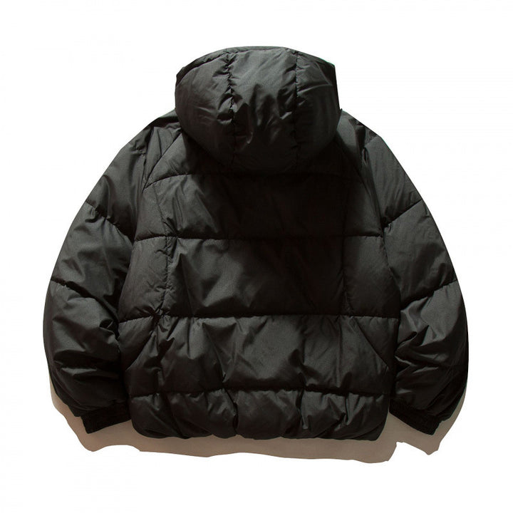 Unisex Oversize Thermo‑Pufferjacke im Boxy‑Cut mit Kapuze und Raglanärmeln Drune