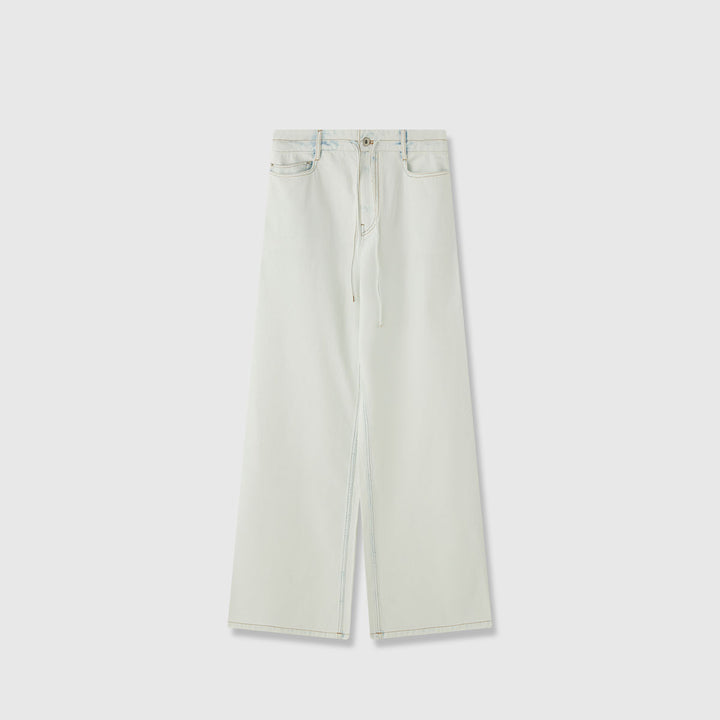 Damen Weit geschnittene Denim-Culotte mit hohem Bund und Gummizug Drune