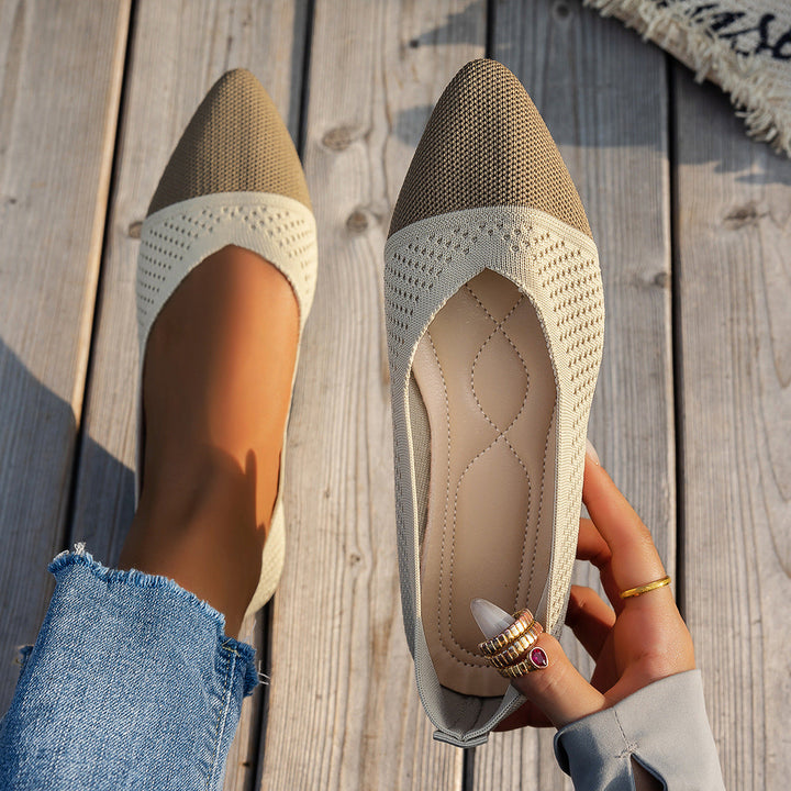 Damen Ballerinas mit kreativem Hahnentrittmuster und flexiblem Fußbett Drune