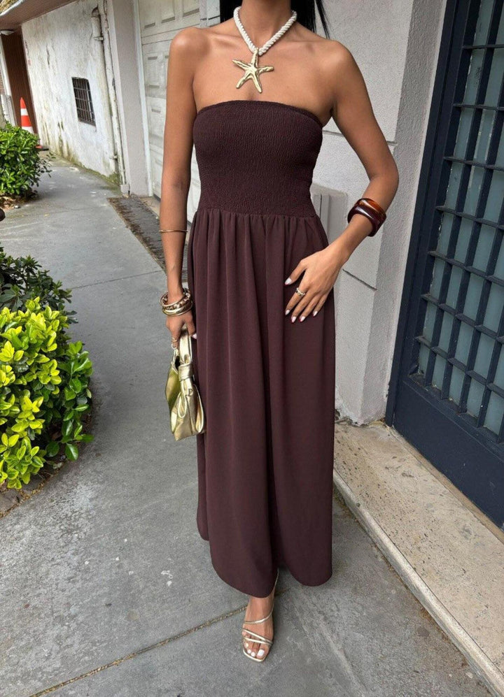 Damen Trägerloses Maxikleid Drune