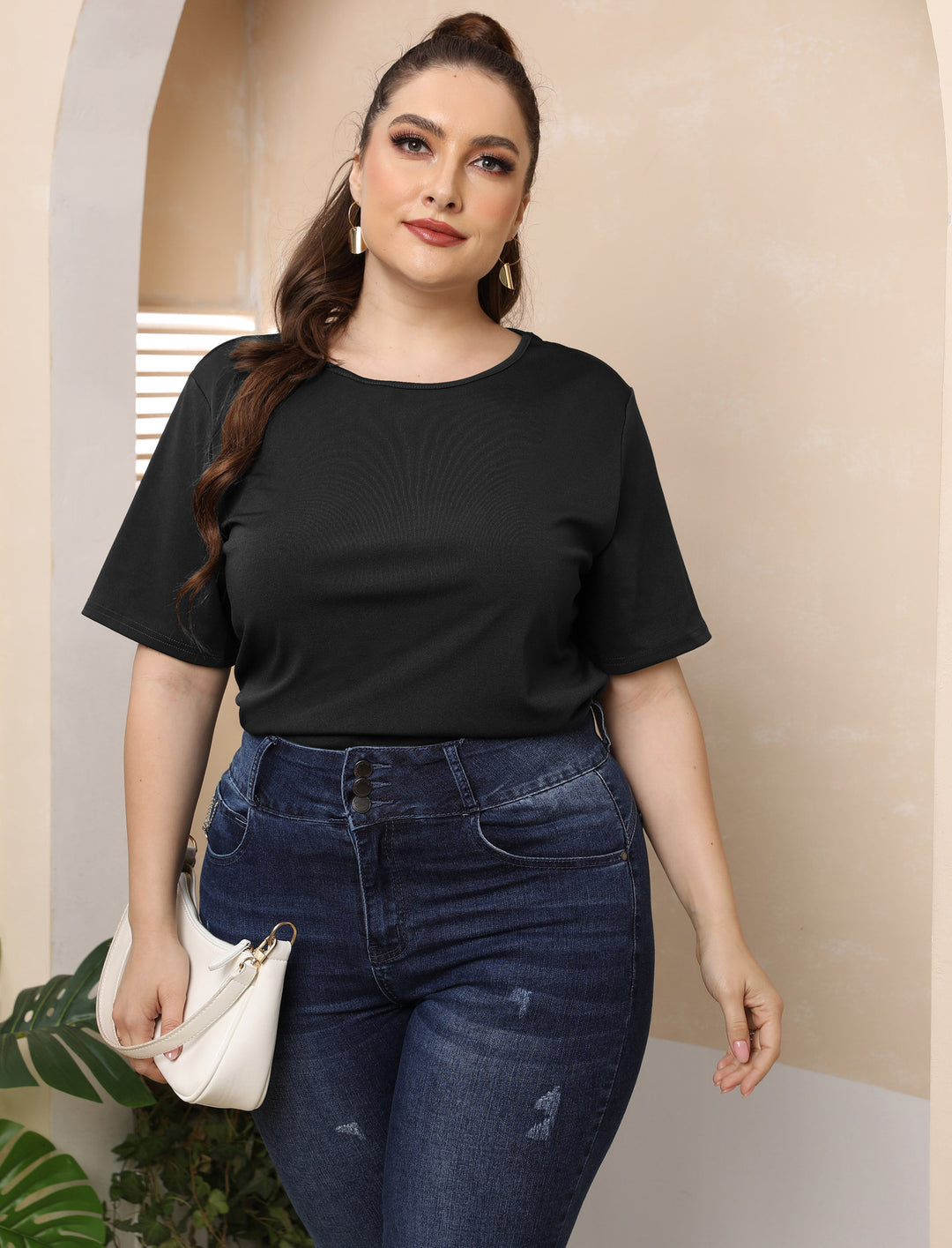 Damen modisches Basic T-Shirt Drune