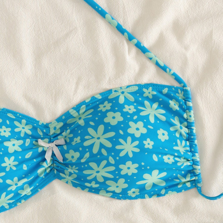 Damen Bandeau-Bikini mit floralen Akzenten Drune