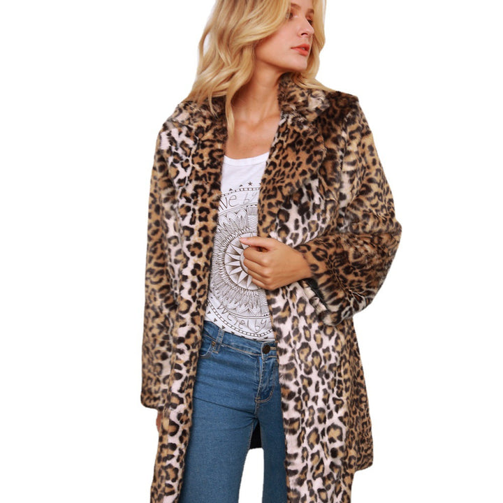 Damen Kunstpelz-Cape mit einzigartigem Leopardenmuster Drune