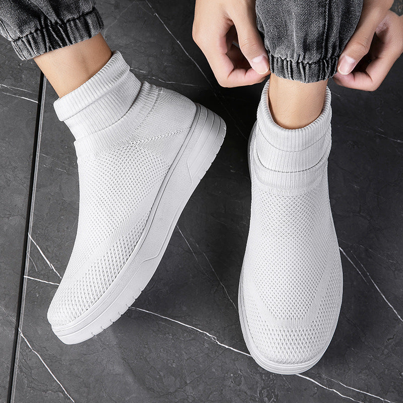 Herren High-Top Atmungsaktive Strick-Sneaker mit Dämpfung Unterstützung Drune