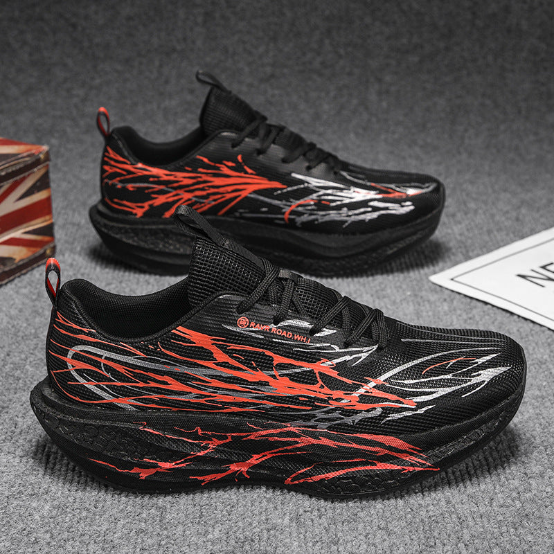 Unisex leichte Performance-Laufschuhe mit gestricktem Obermaterial, reaktiver Hohlkern-Zwischensohle und dynamischem Grafikprint Drune