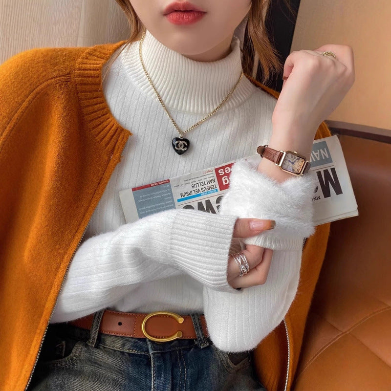 Damen Pullover mit Rollkragen und luxuriösem Flauschsaum Drune