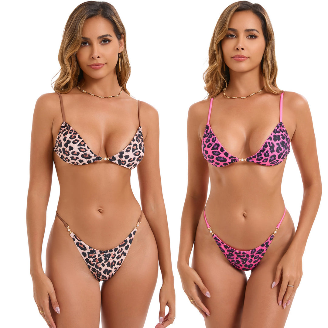 Damen Triangel-Bikini mit verstellbaren Trägern und elegantem Blumendruck Drune