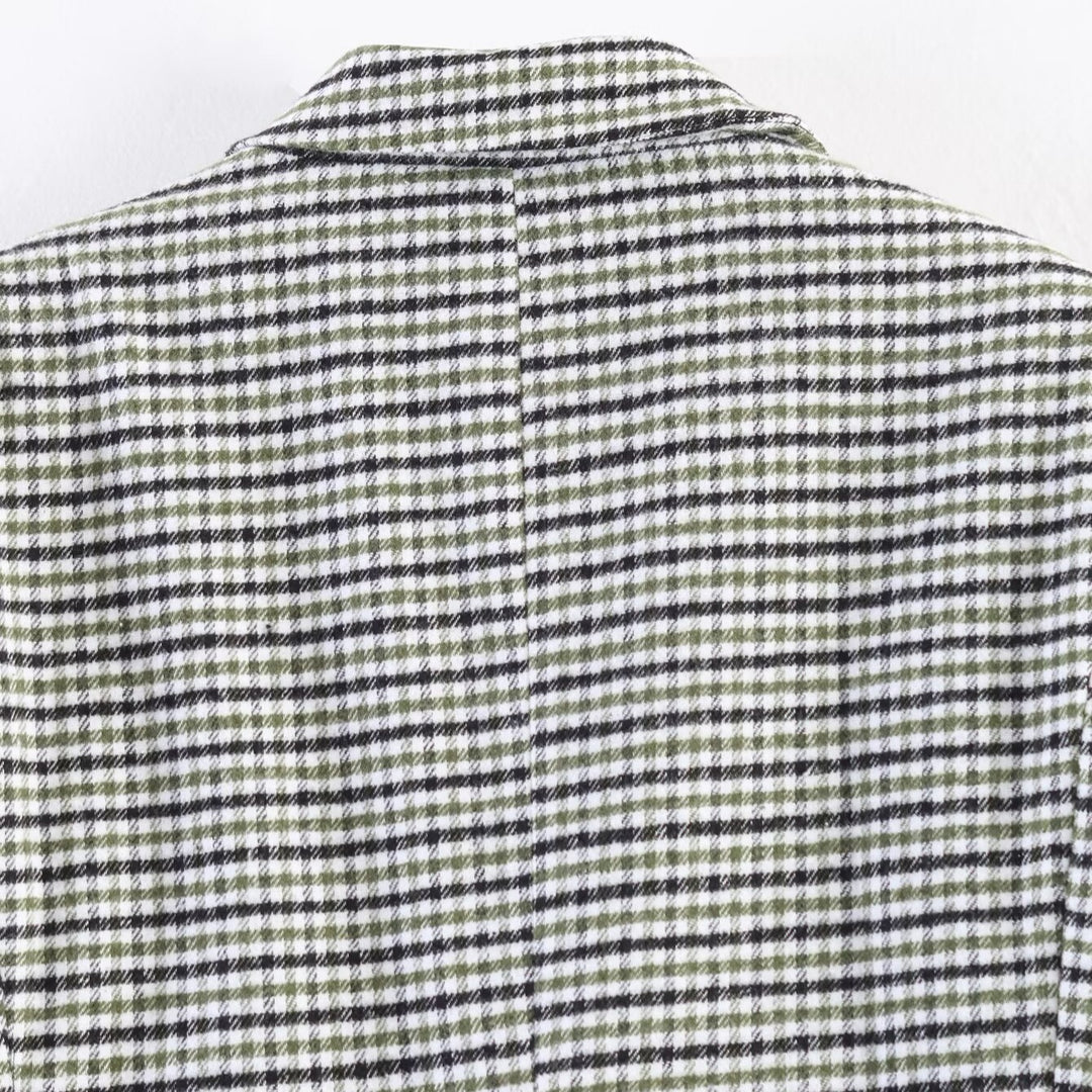 Damen Zweireihiger Hahnentritt-Blazer mit Schwalbenschwanz-Saum und Reverskragen Drune